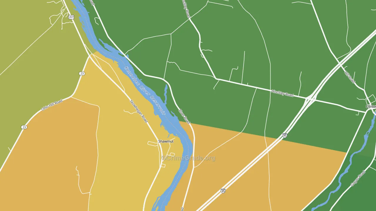 Shawmut, ME Map of Theft Rates