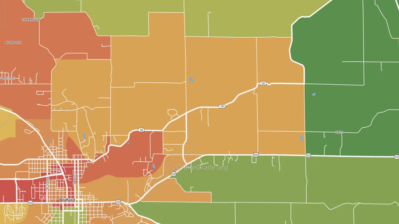 Shawswick, IN Map of Theft Rates