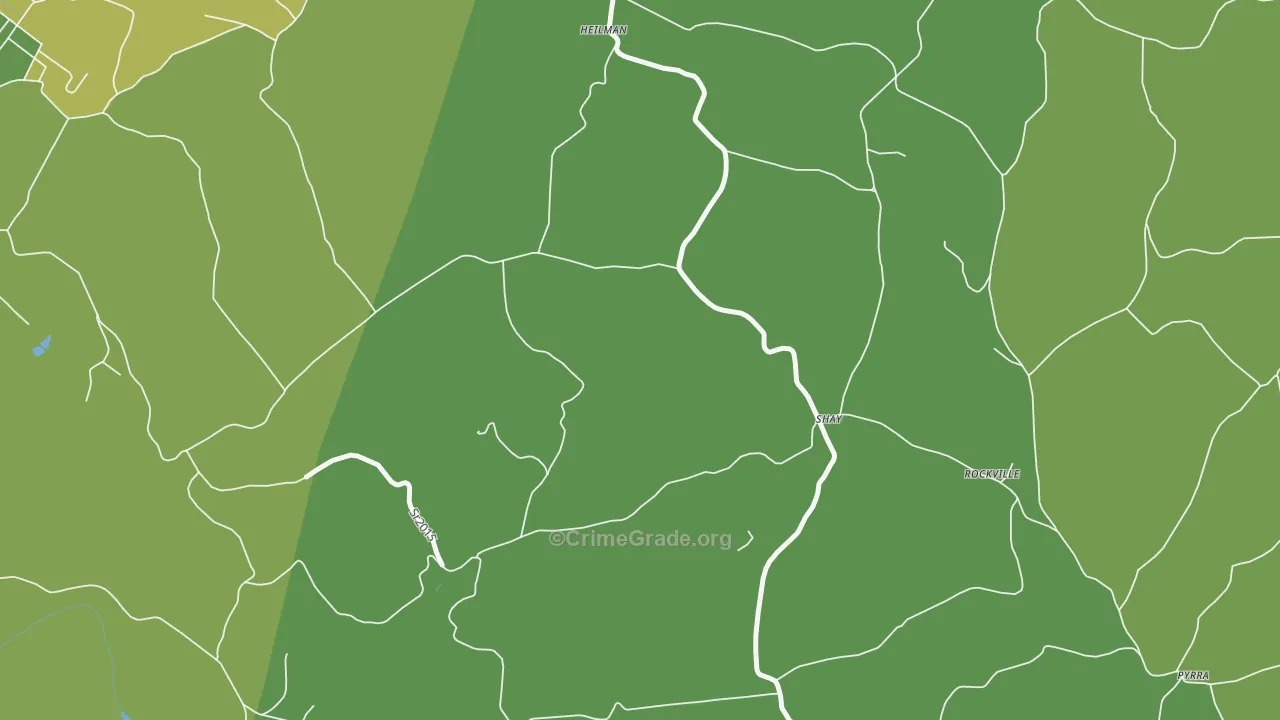 Shay, PA Map of Theft Rates