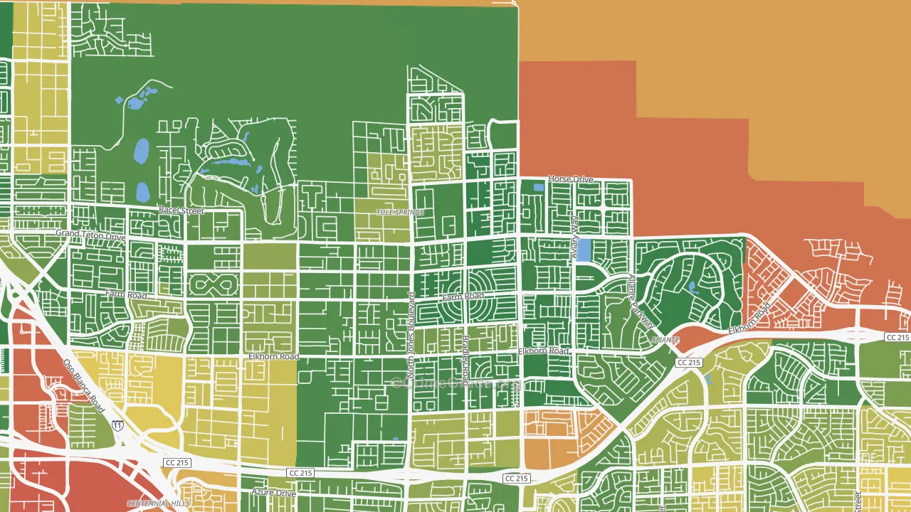 Sheep Mountain, Las Vegas, NV Map of Theft Rates