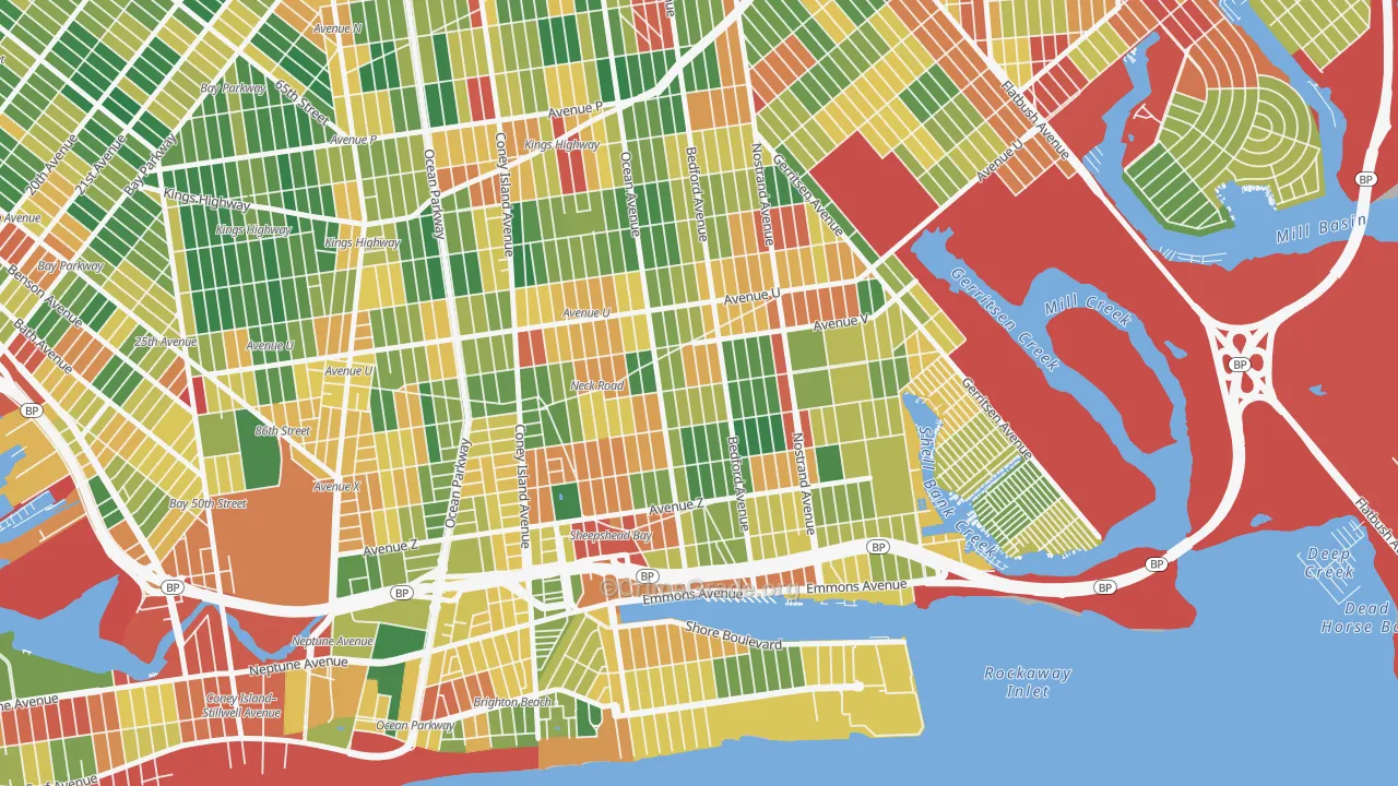 Sheepshead Bay, Brooklyn, NY Map of Theft Rates