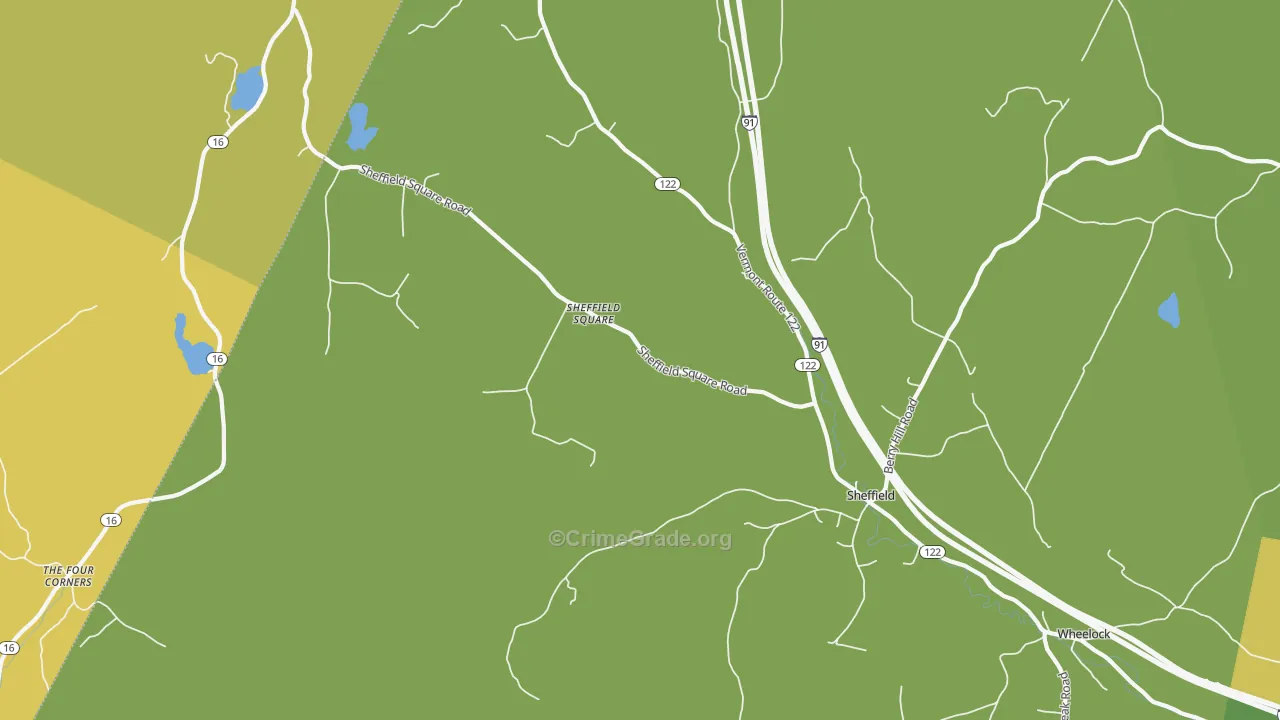 Sheffield Square, VT Map of Theft Rates