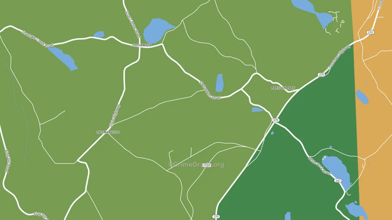 Shehawken, PA Map of Theft Rates