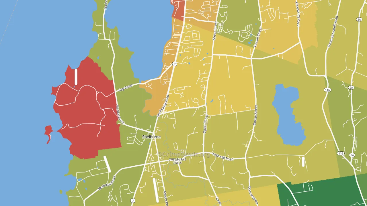 Shelburne, VT Map of Theft Rates