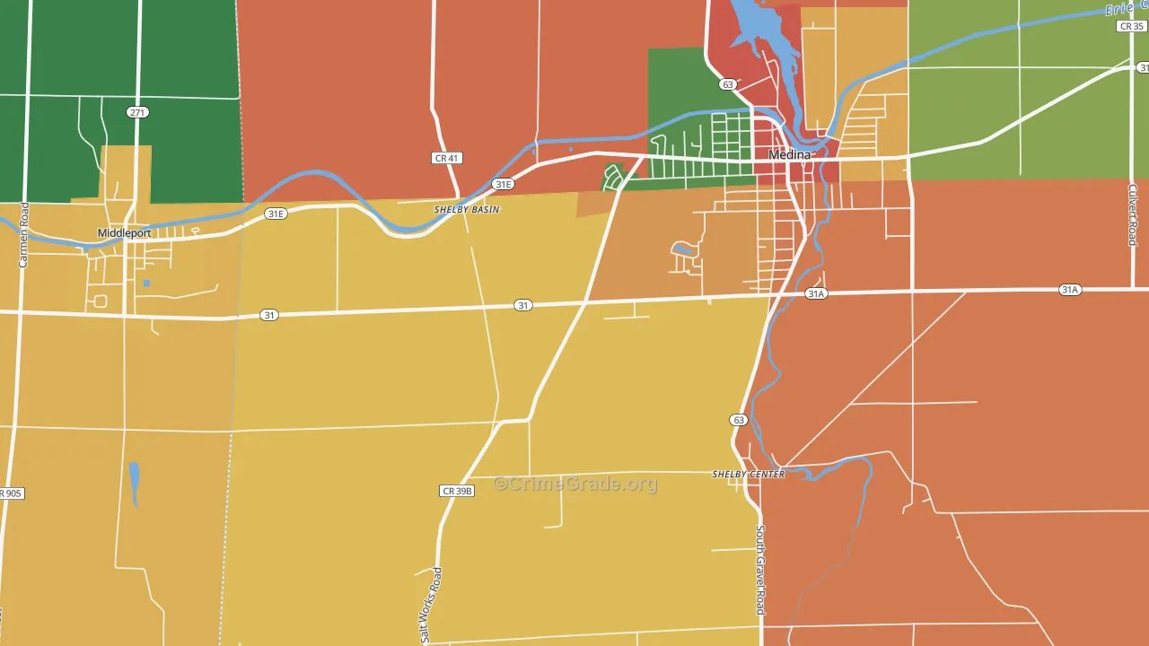 Shelby Basin, NY Map of Theft Rates