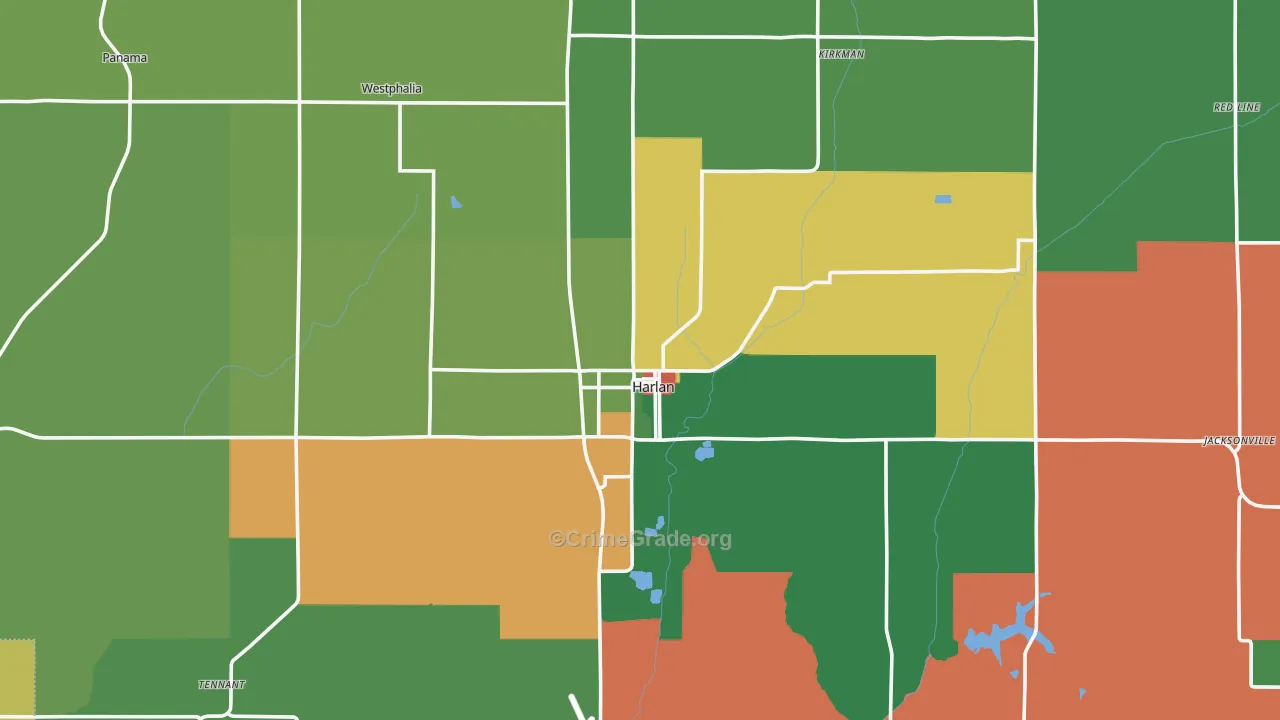 Shelby County, IA Map of Theft Rates
