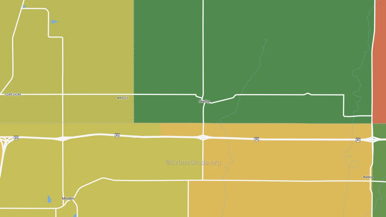 Shelby, IA Map of Theft Rates