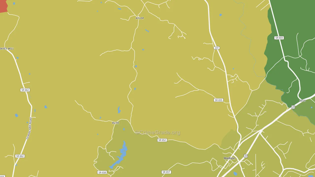 Shelby, VA Map of Theft Rates
