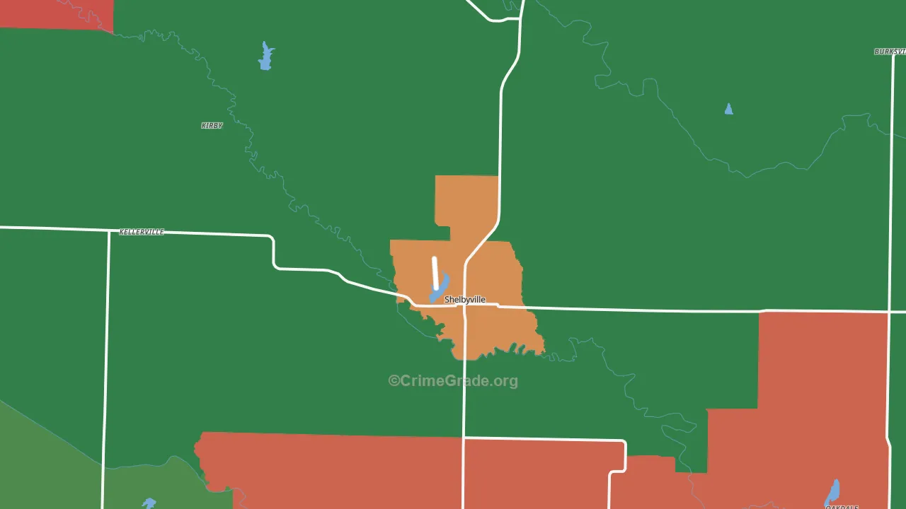 Shelbyville, MO Map of Theft Rates