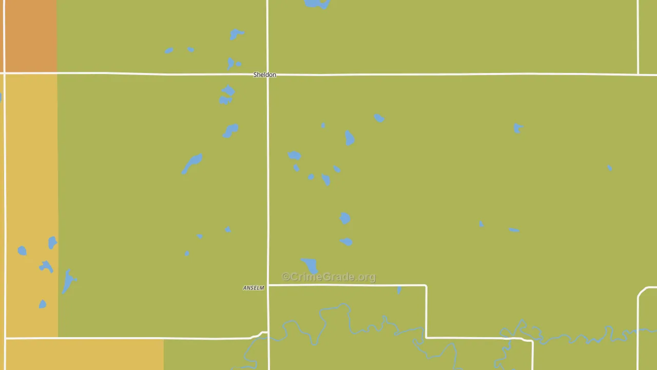 Sheldon, ND Map of Theft Rates