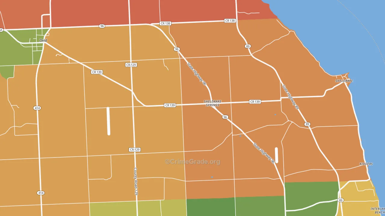 Sheldrake Springs, NY Map of Theft Rates