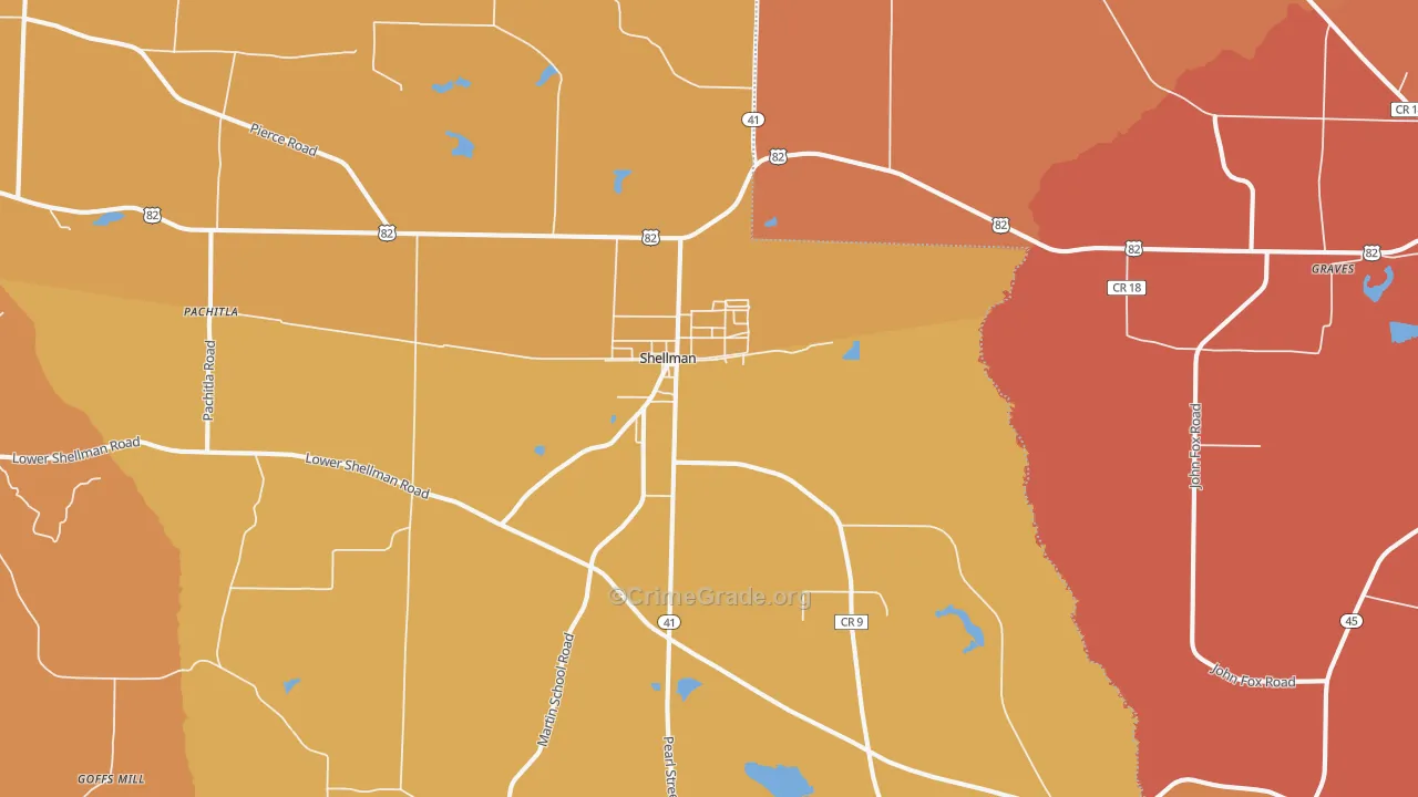 Shellman, GA Map of Theft Rates