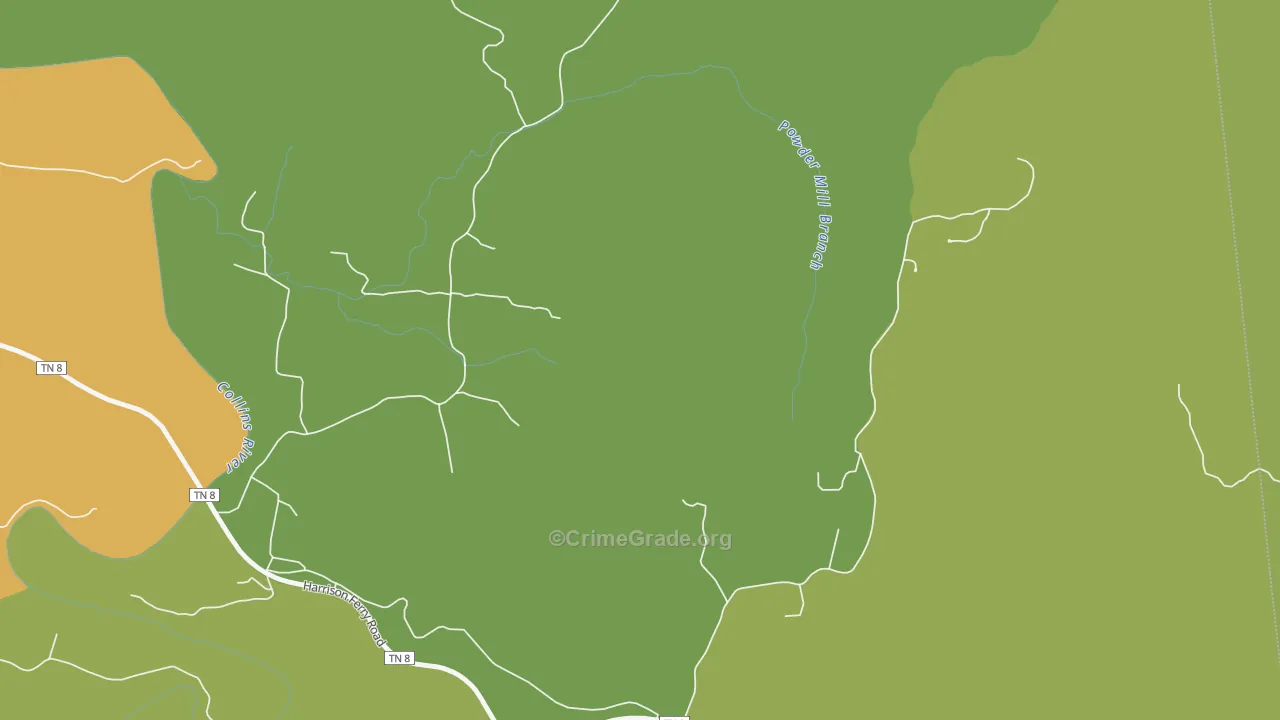 Shellsford, TN Map of Theft Rates