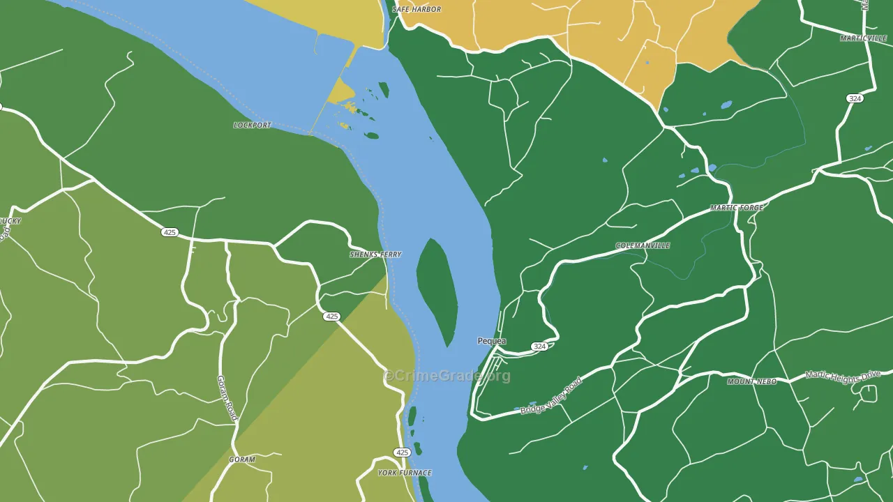 Shenks Ferry, PA Map of Theft Rates