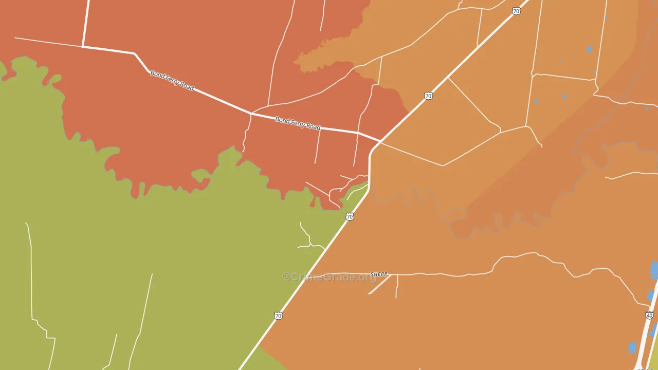 Shepp, TN Map of Theft Rates