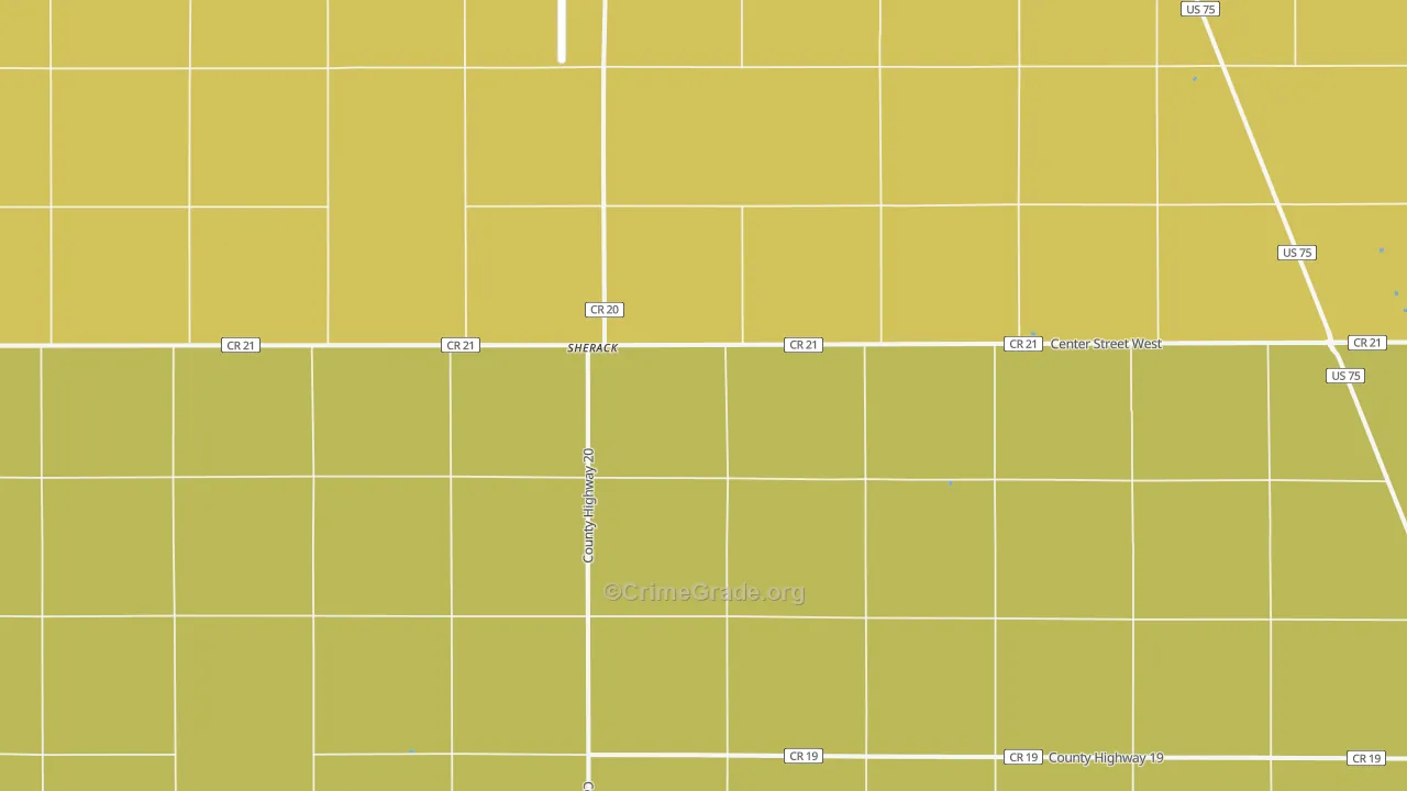 Sherack, MN Map of Theft Rates