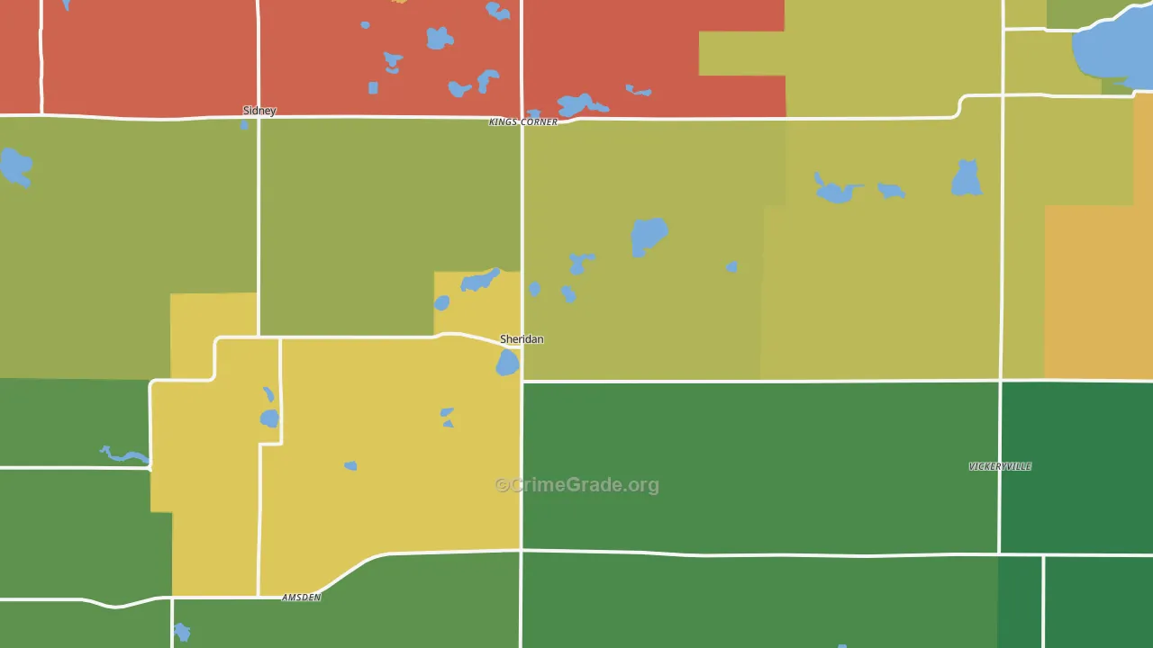 Sheridan, MI Map of Theft Rates