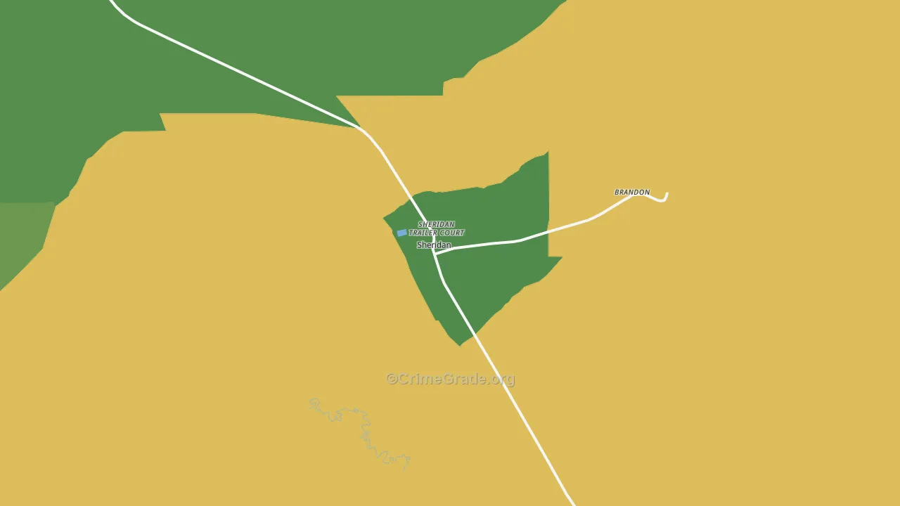 Sheridan, MT Map of Theft Rates