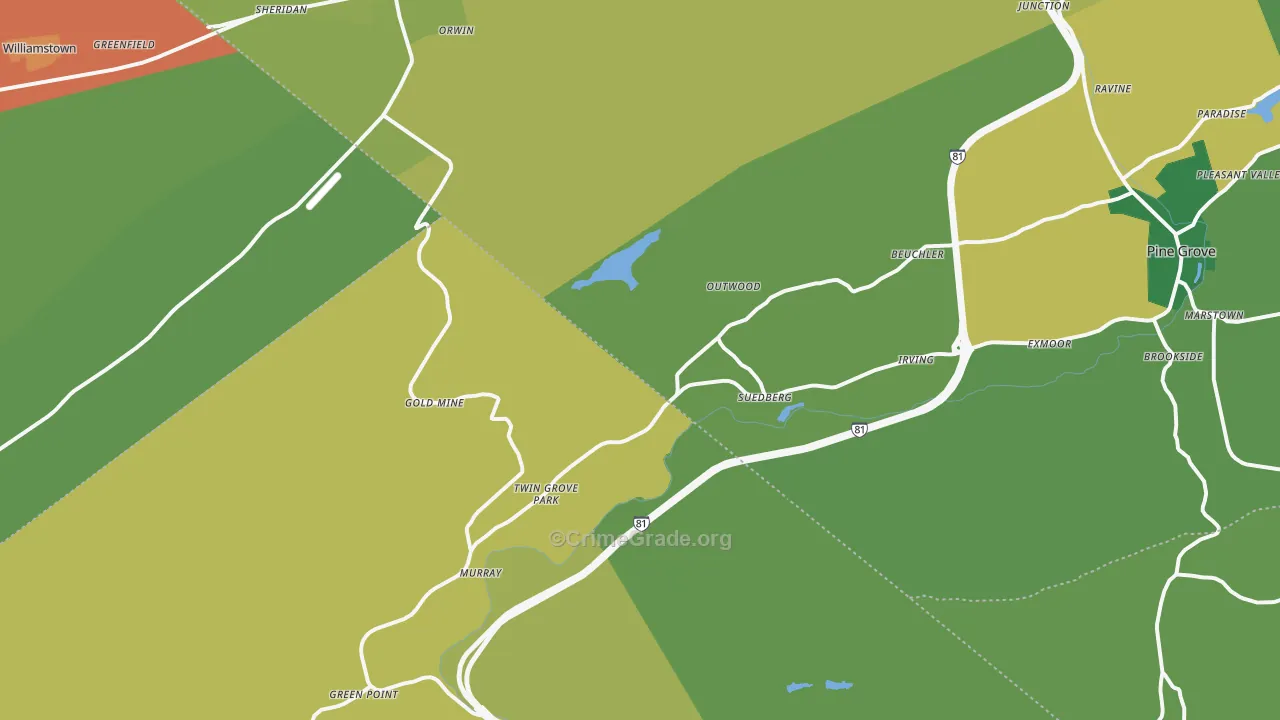 Sheridan, PA Map of Theft Rates