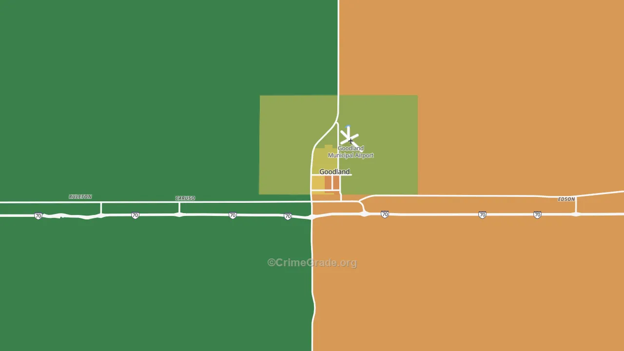 Sherman County, KS Map of Theft Rates