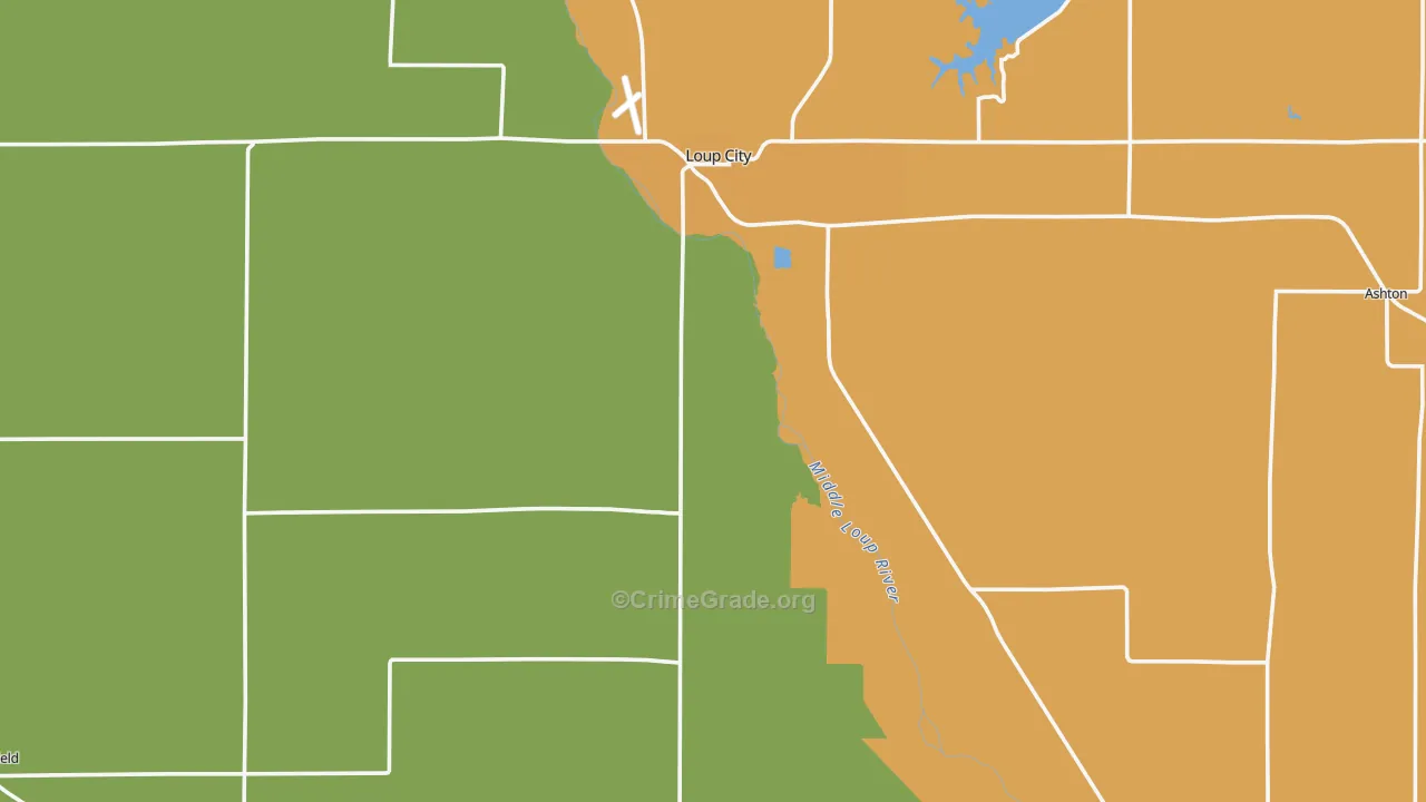 Sherman County, NE Map of Theft Rates
