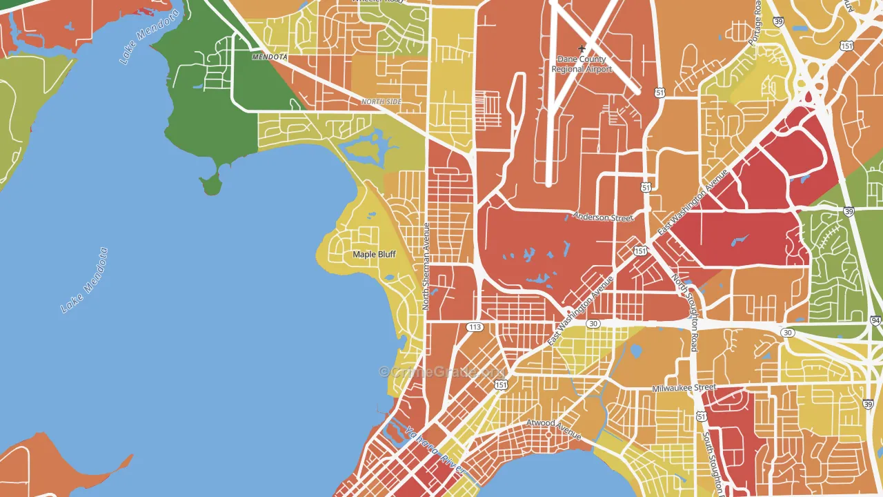 Sherman, Madison, WI Map of Theft Rates