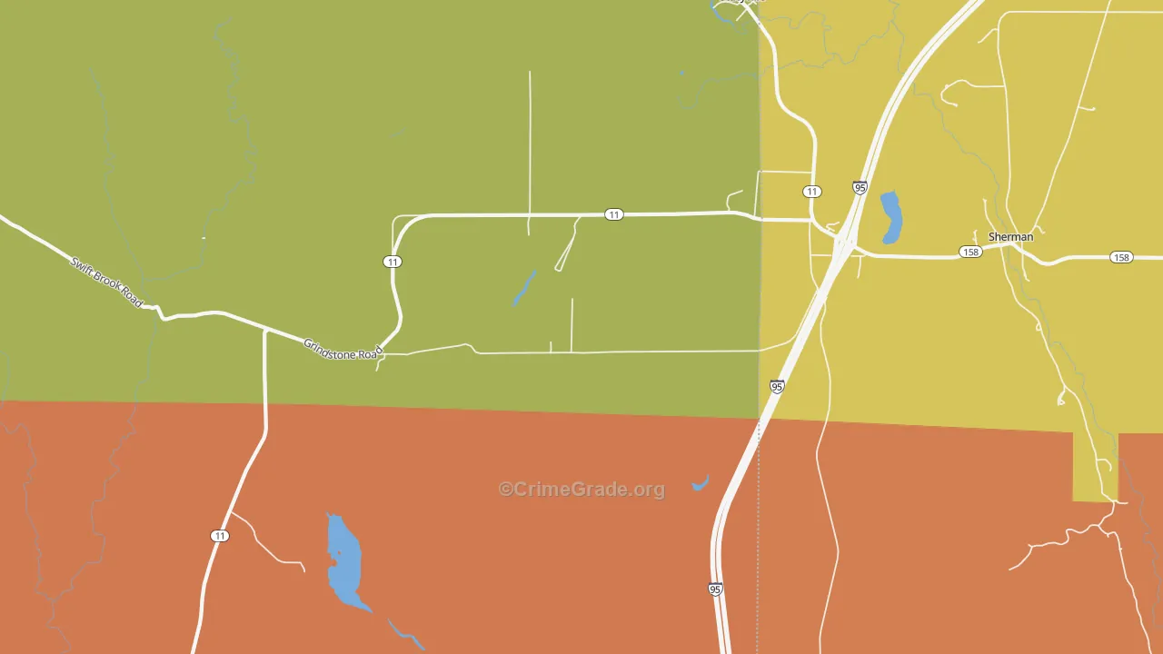 Sherman, ME Map of Theft Rates