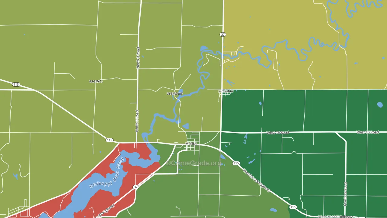 Sherman, MI Map of Theft Rates