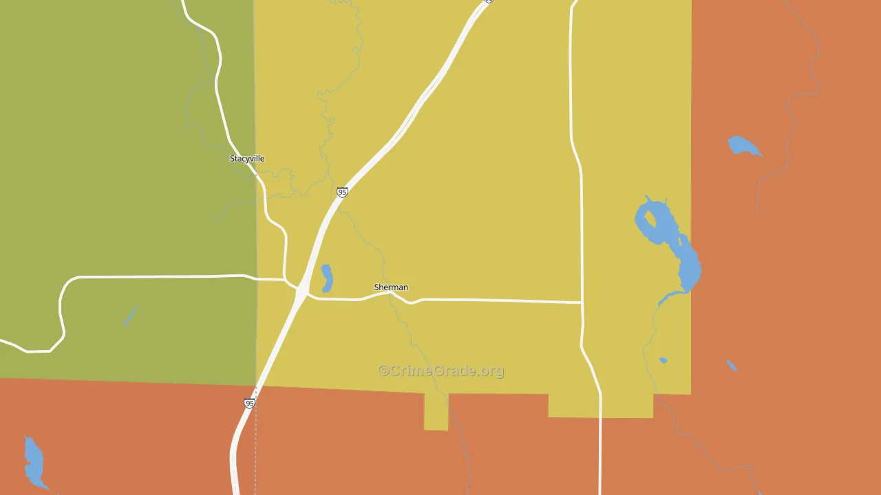 Sherman Mills, ME Map of Theft Rates
