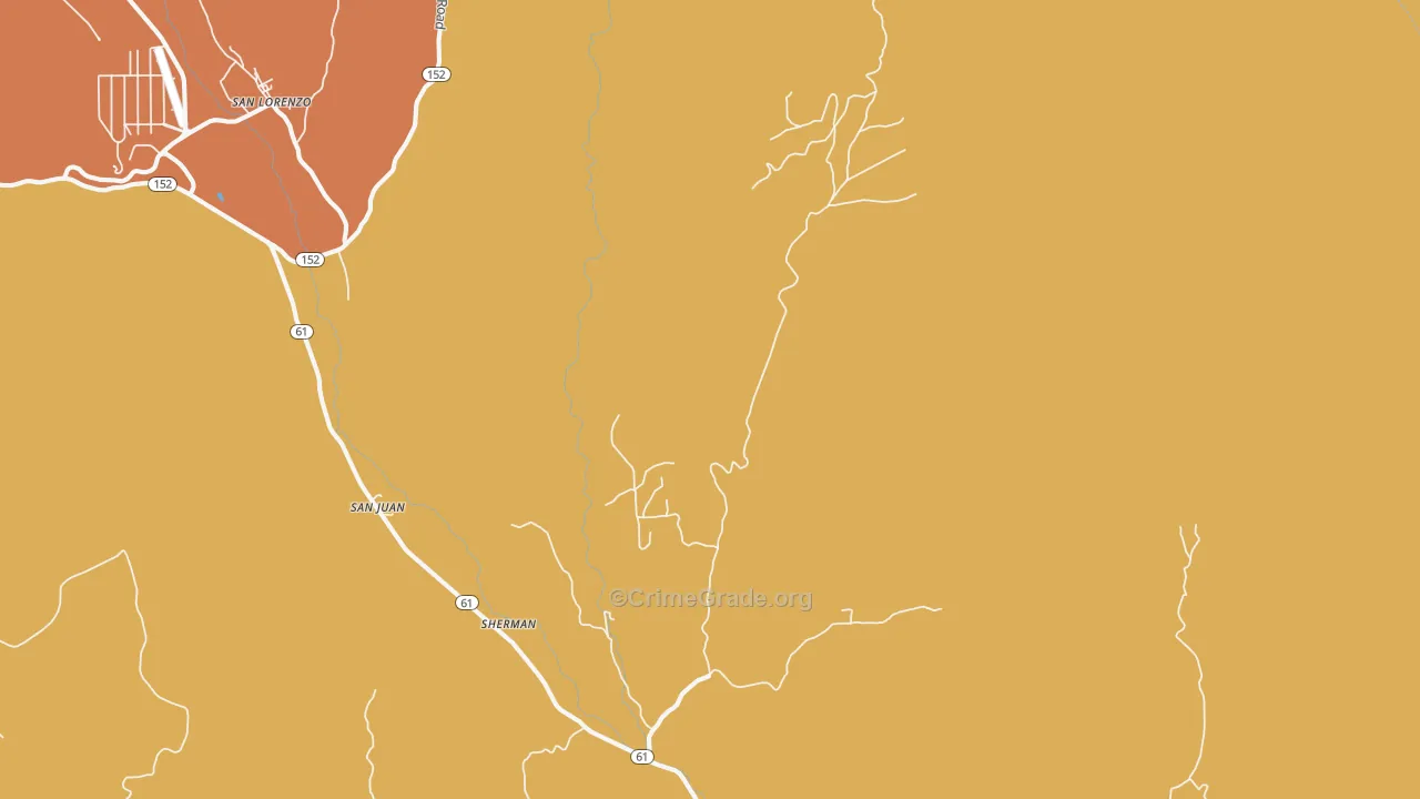 Sherman, NM Map of Theft Rates