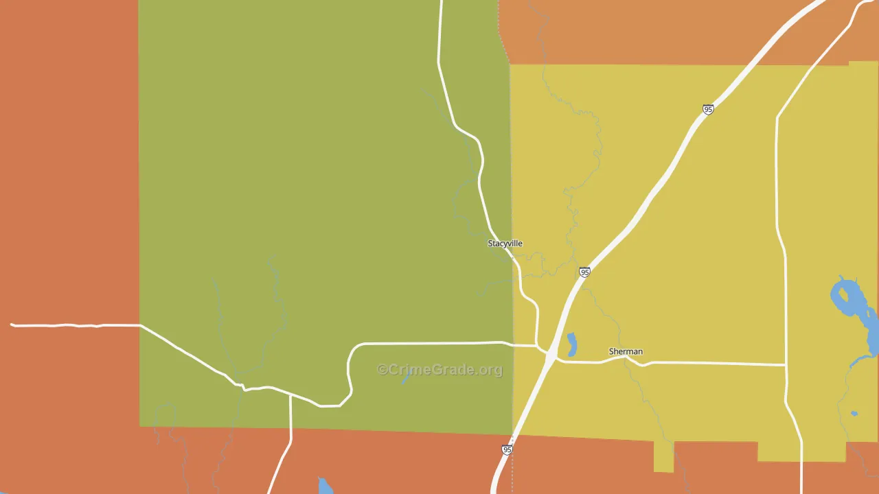Sherman Station, ME Map of Theft Rates