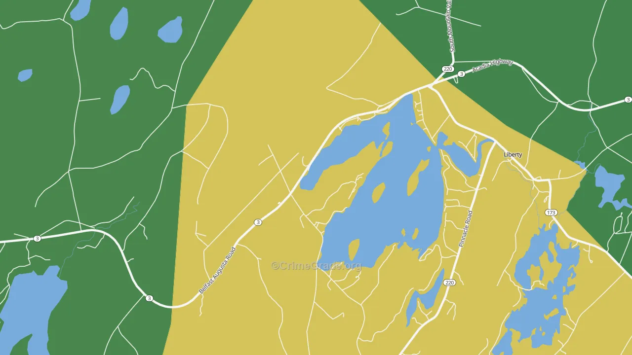 Shermans Corner, ME Map of Theft Rates