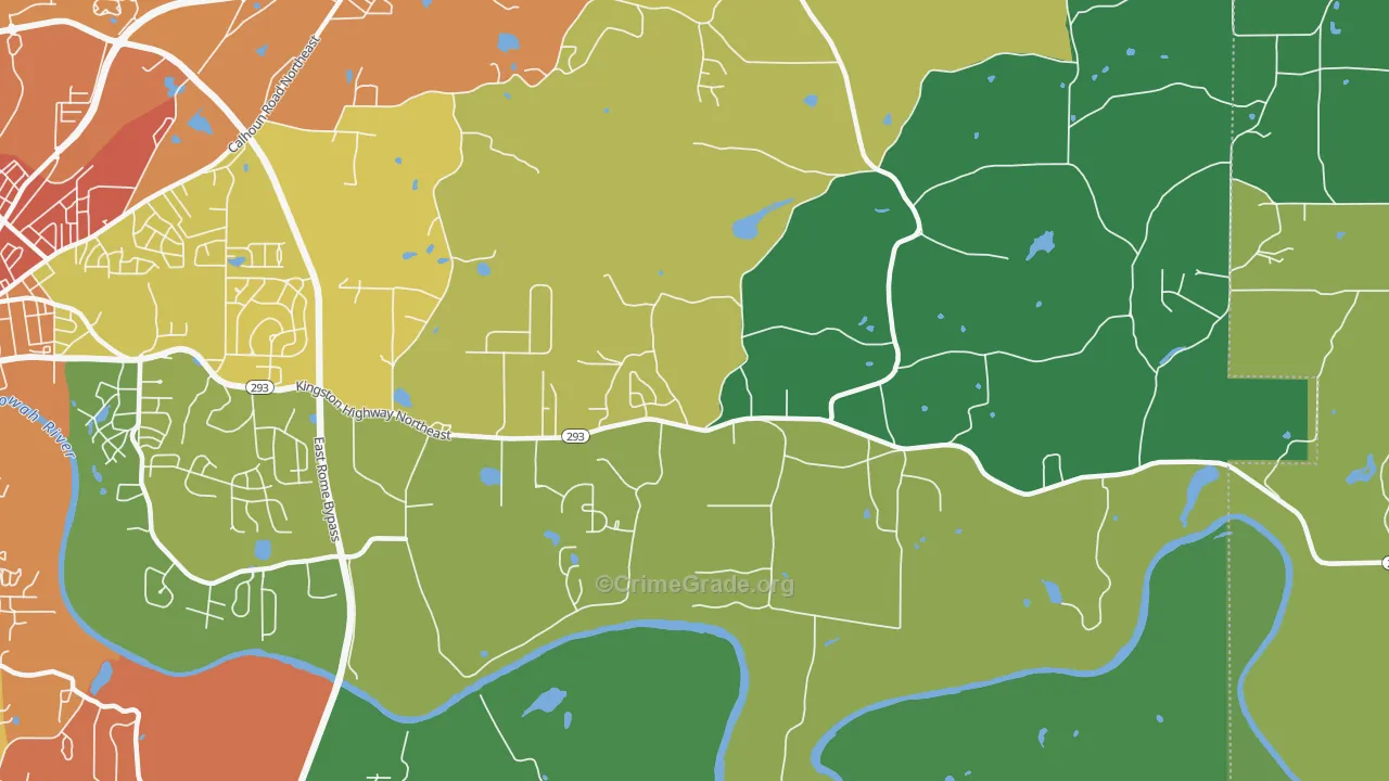 Sherwood Forest, GA Map of Theft Rates