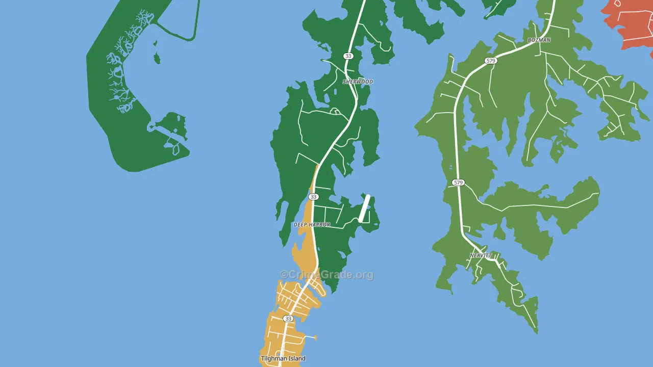 Sherwood, MD Map of Theft Rates