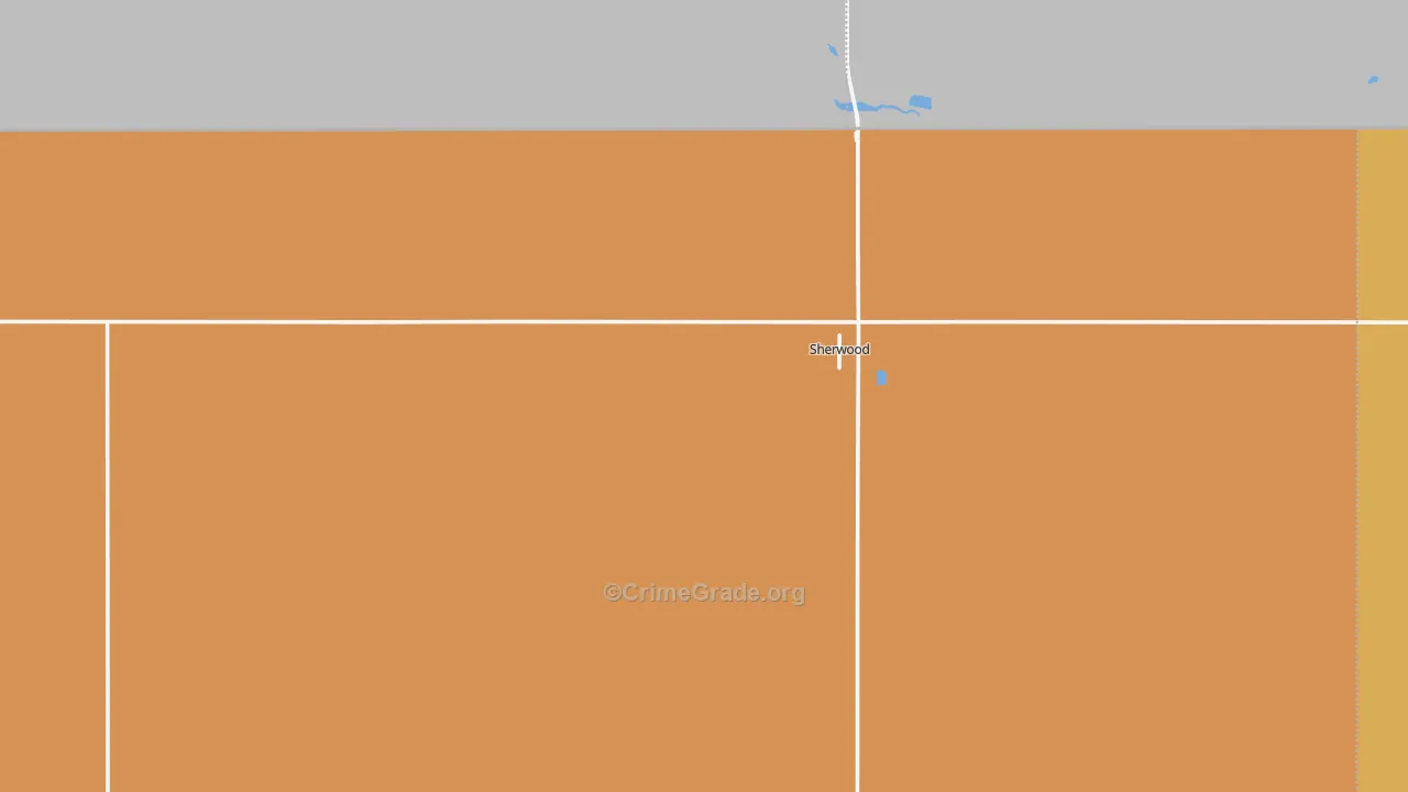 Sherwood, ND Map of Theft Rates