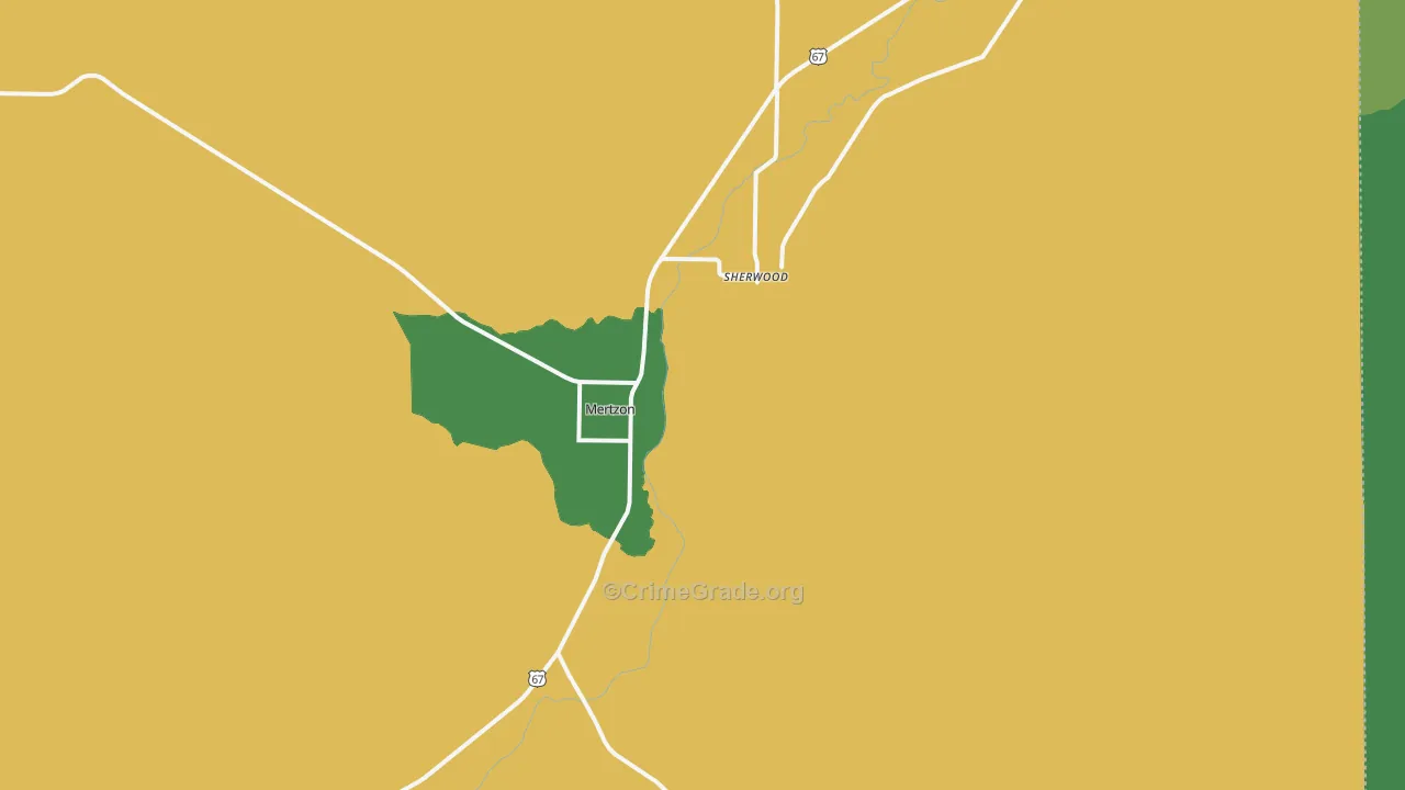 Sherwood, TX Map of Theft Rates