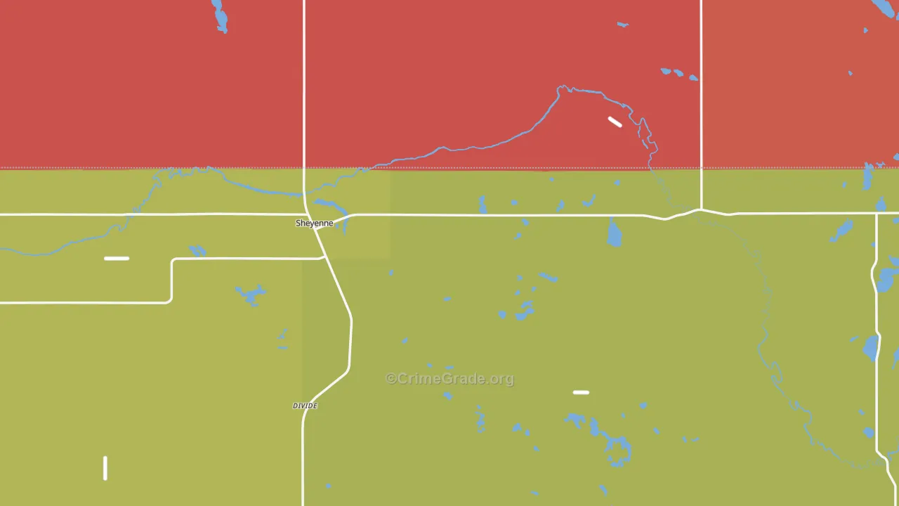 Sheyenne, ND Map of Theft Rates
