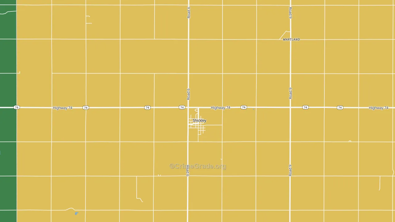 Shickley, NE Map of Theft Rates