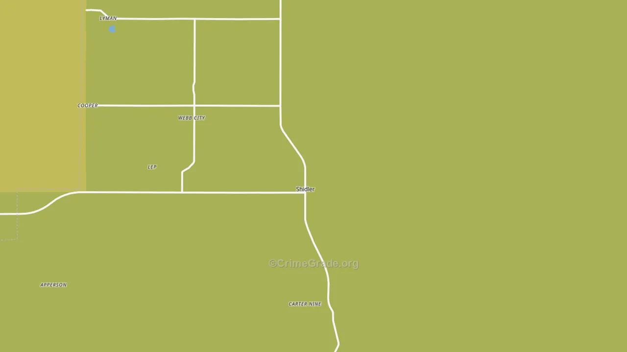 Shidler, OK Map of Theft Rates