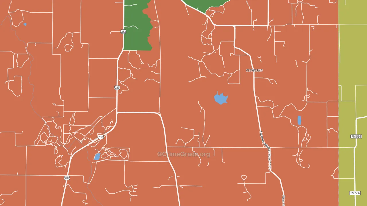 Shields, TX Map of Theft Rates