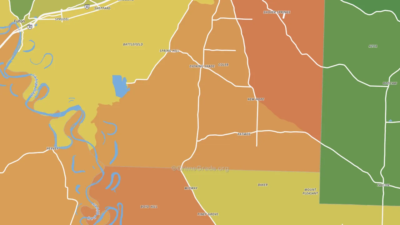 Shiloh, AR Map of Theft Rates