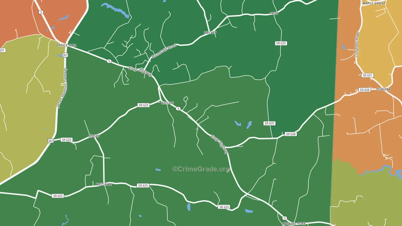 Shiloh, VA Map of Theft Rates