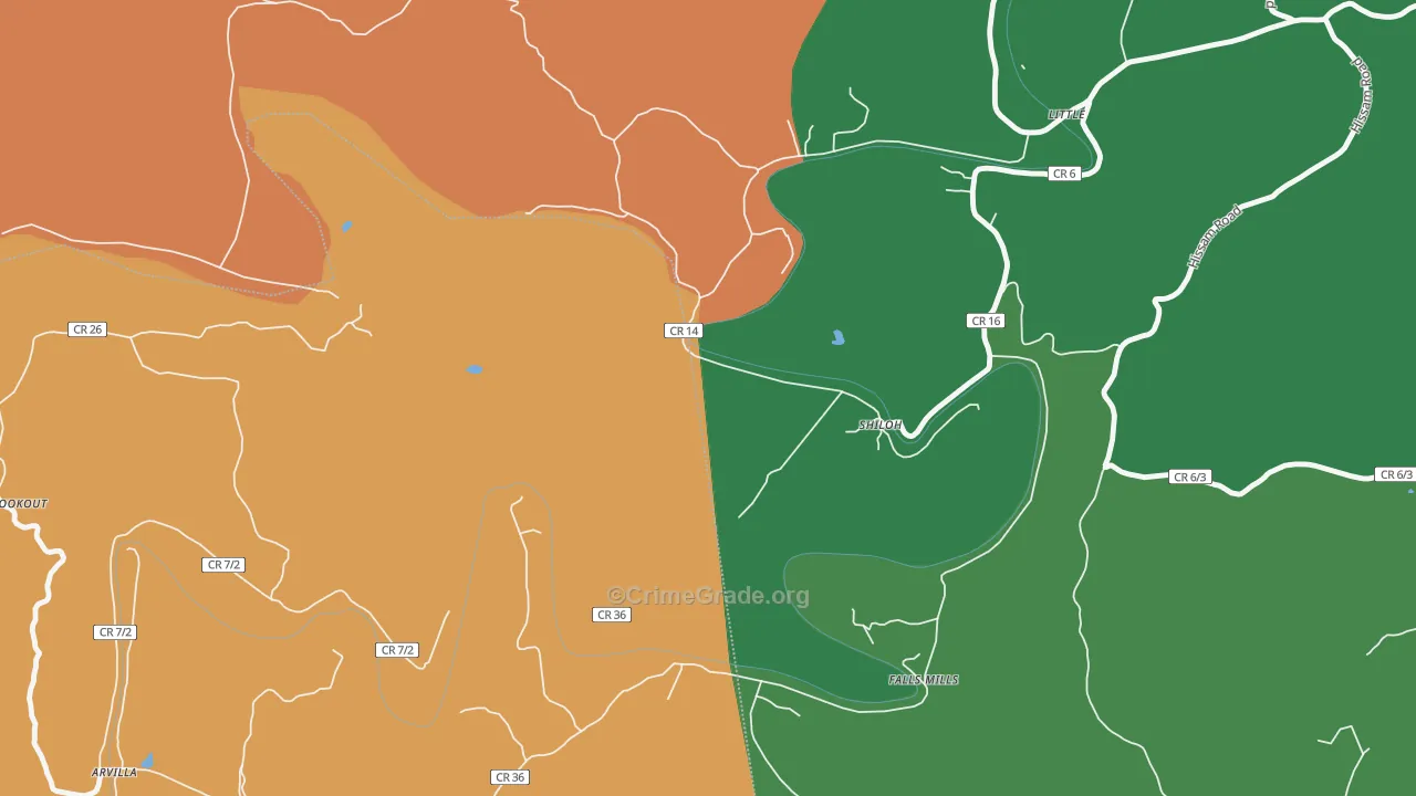 Shiloh, WV Map of Theft Rates
