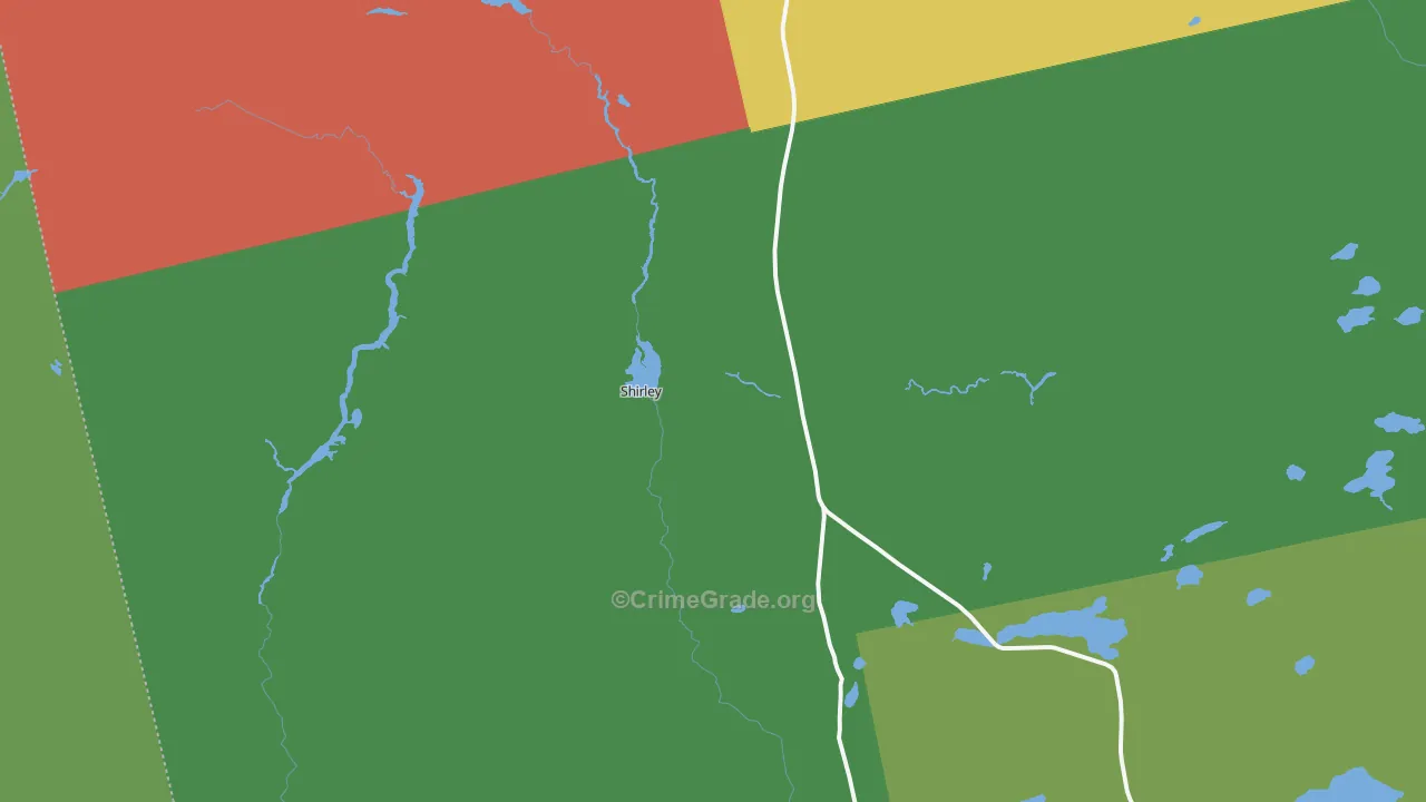 Shirley Mills, ME Map of Theft Rates