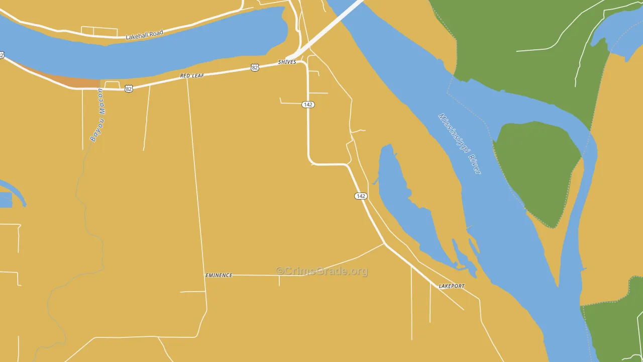 Shives, AR Map of Theft Rates