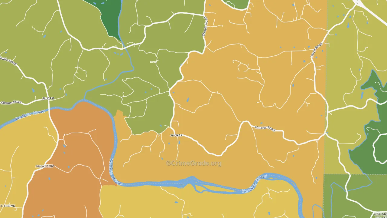 Shoal, NC Map of Theft Rates