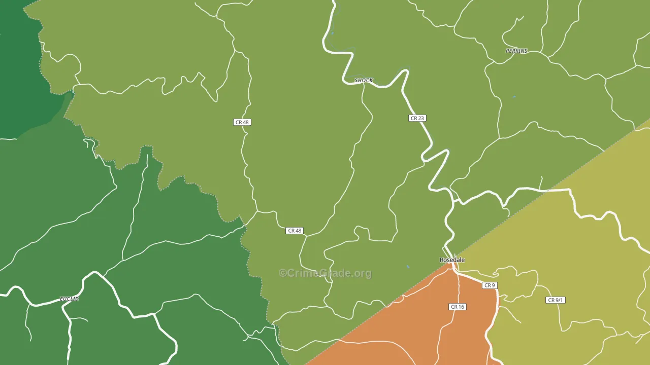 Shock, WV Map of Theft Rates