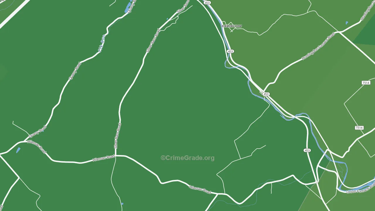 Shoenberger, PA Map of Theft Rates