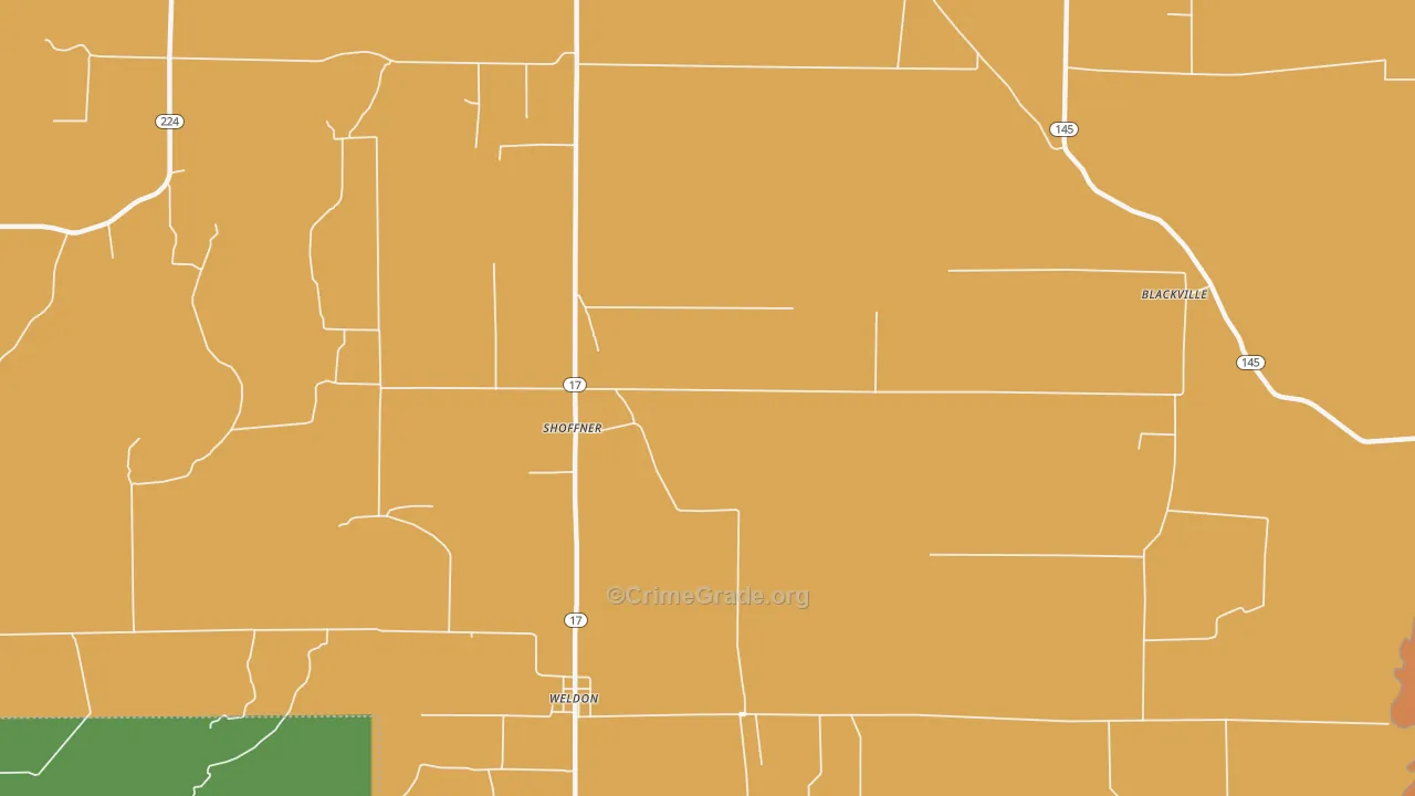 Shoffner, AR Map of Theft Rates
