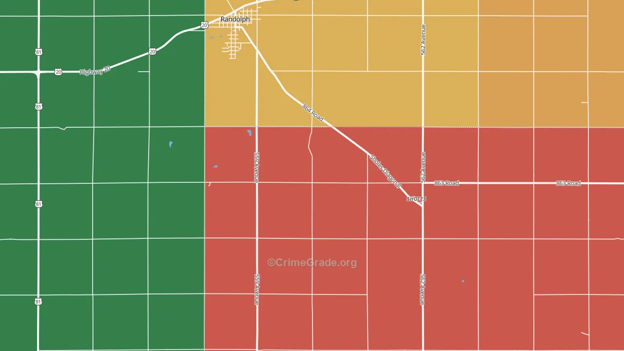 Sholes, NE Map of Theft Rates